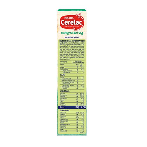 Nestle Cerelac Fortified Baby Cereal With Milk, Multigrain Dal Veg - From 12 Months, 300 g