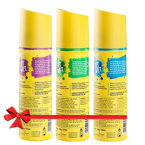Set Wet Cool, Charm & Swag Avatar Deodorant Spray Perfume, 150 ml