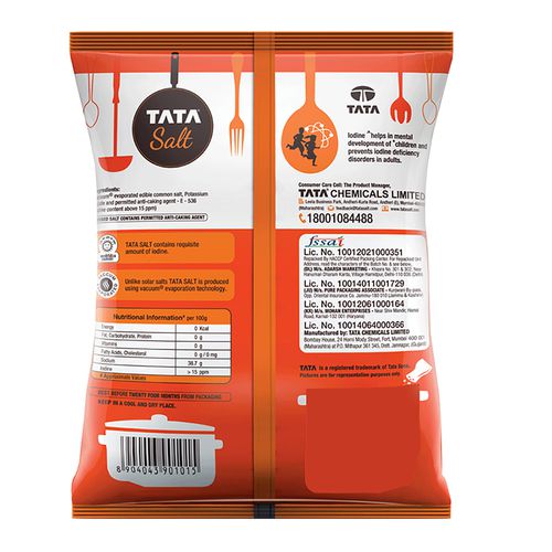 Tata Salt - Iodized, 1 kg Pouch
