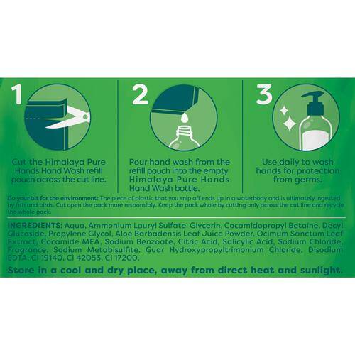 Himalaya Pure Hands Purifying Tulsi Hand Wash, 185 ml Refill Pack