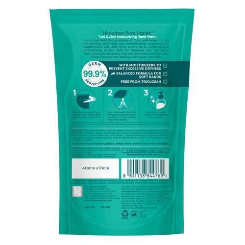 Himalaya Pure Hands Moisturizing Hand Wash - Tulsi & Aloe, 185 ml Refill Pack