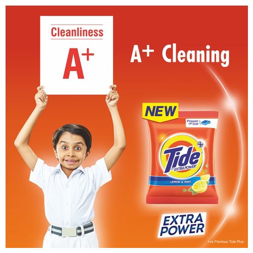 Tide Plus Detergent Washing Powder - Extra Power Lemon & Mint, 500 g Pouch