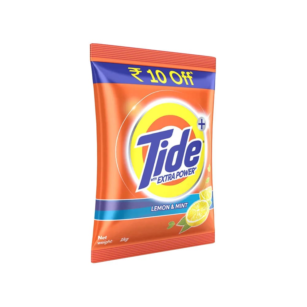 Tide Plus Detergent Washing Powder - Extra Powder Lemon & Mint,1 Kg Pouch