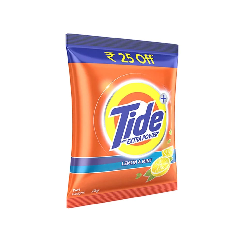 Tide Plus Detergent Washing Powder - Extra Powder Lemon & Mint, 2 Kg Pouch