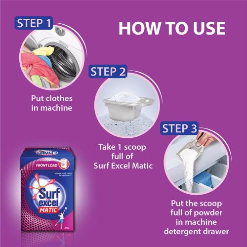 Surf Excel Matic Front Load Detergent Powder, 2 kg