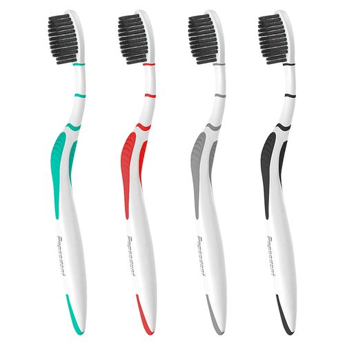 Pepsodent Silver Charcoal Anti Bacterial Tooth Brush - Soft, 2 pcs Buy 2 Get 1 Free