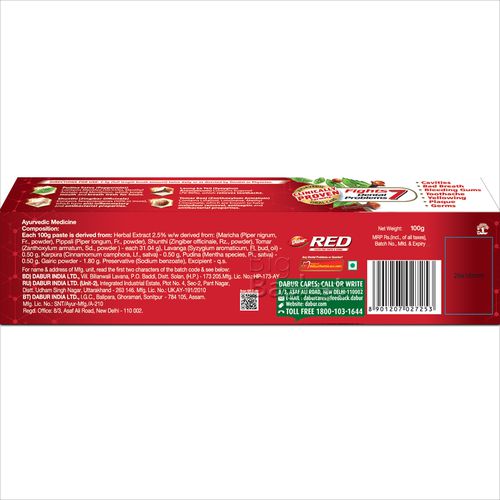 Dabur Red Ayurvedic Toothpaste, 50 g