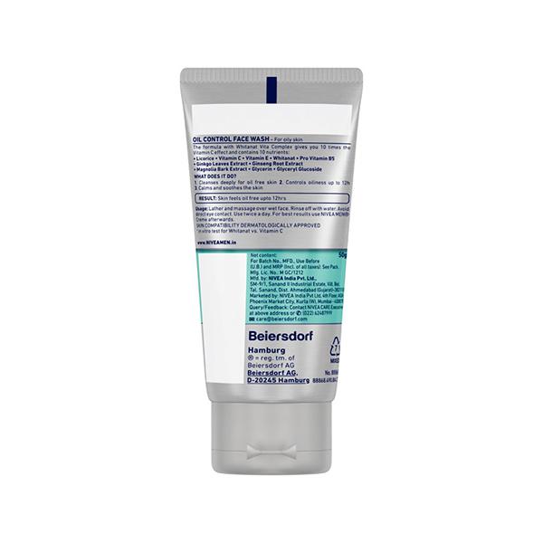 Nivea Men Oil Control 10X Vitamin C Effect Face Wash 50 gm