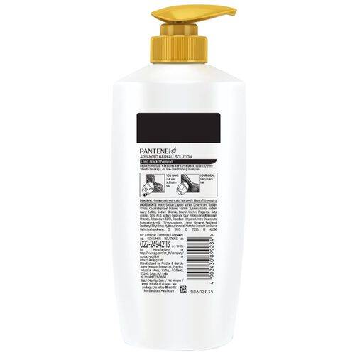 Pantene Advanced Hair Fall Solution Shampoo - Long Black, 650 ml Bottle