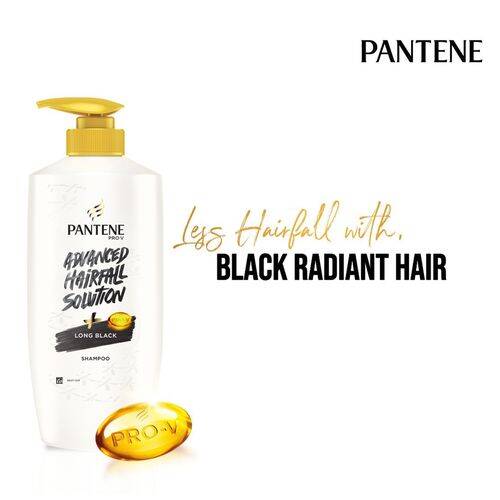 Pantene Advanced Hair Fall Solution Shampoo - Long Black, 650 ml Bottle