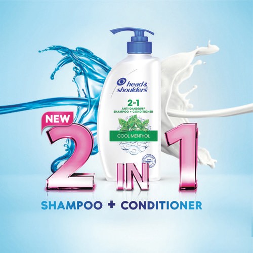 Head & shoulders Shampoo + Conditioner - 2-in-1, Cool Menthol, 650 ml