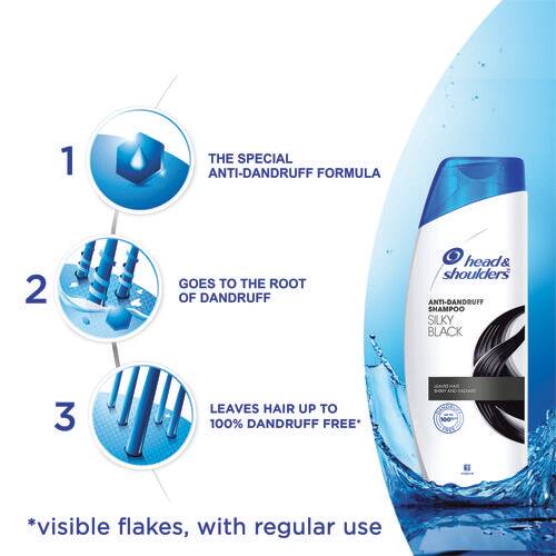 Head & Shoulder Anti-Dandruff Shampoo - Silky Black, 340 ml Bottle