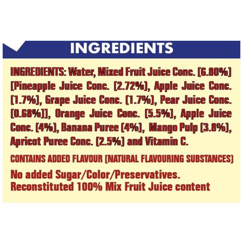 Real Activ Juice - Mixed Fruit, with No Added Sugar, 1 L