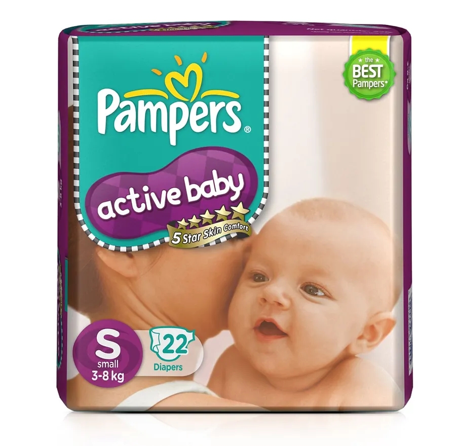 Pampers Active Baby Diapers Small - 22 Pcs