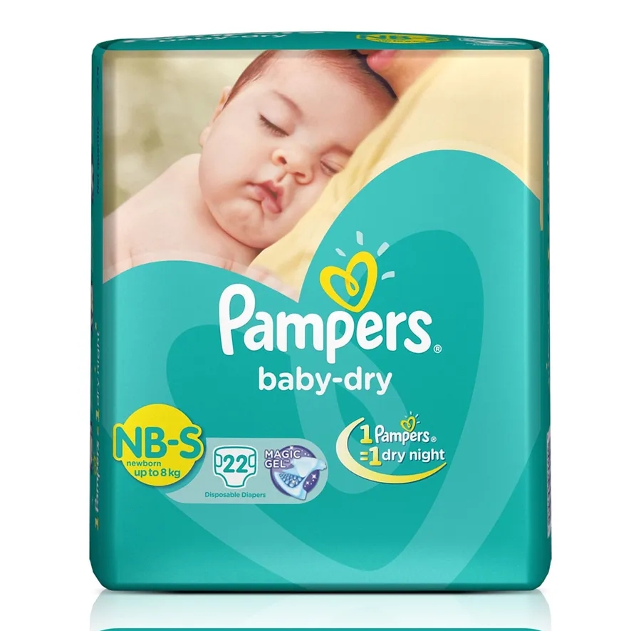 Pampers Baby Dry Diapers New Born To  Small -  22 pcs