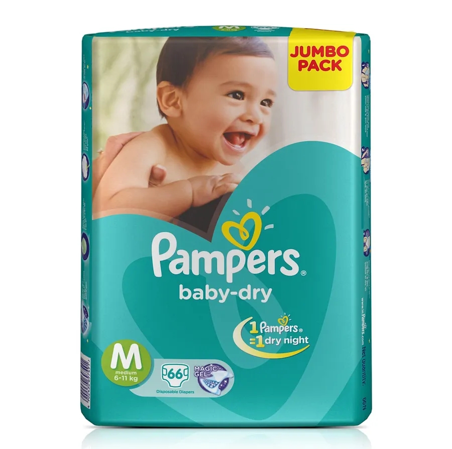 Pampers Baby Dry Diapers Medium - 66 Pcs