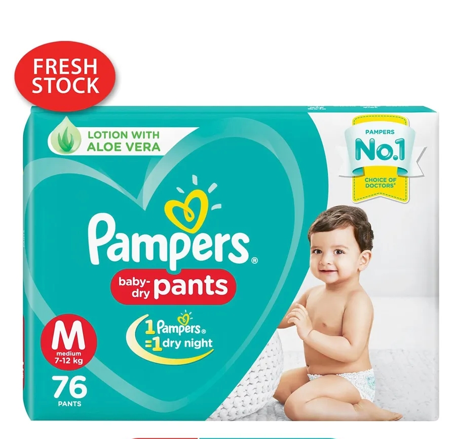 Pampers Pant Style Diapers Medium - 76 Pcs 