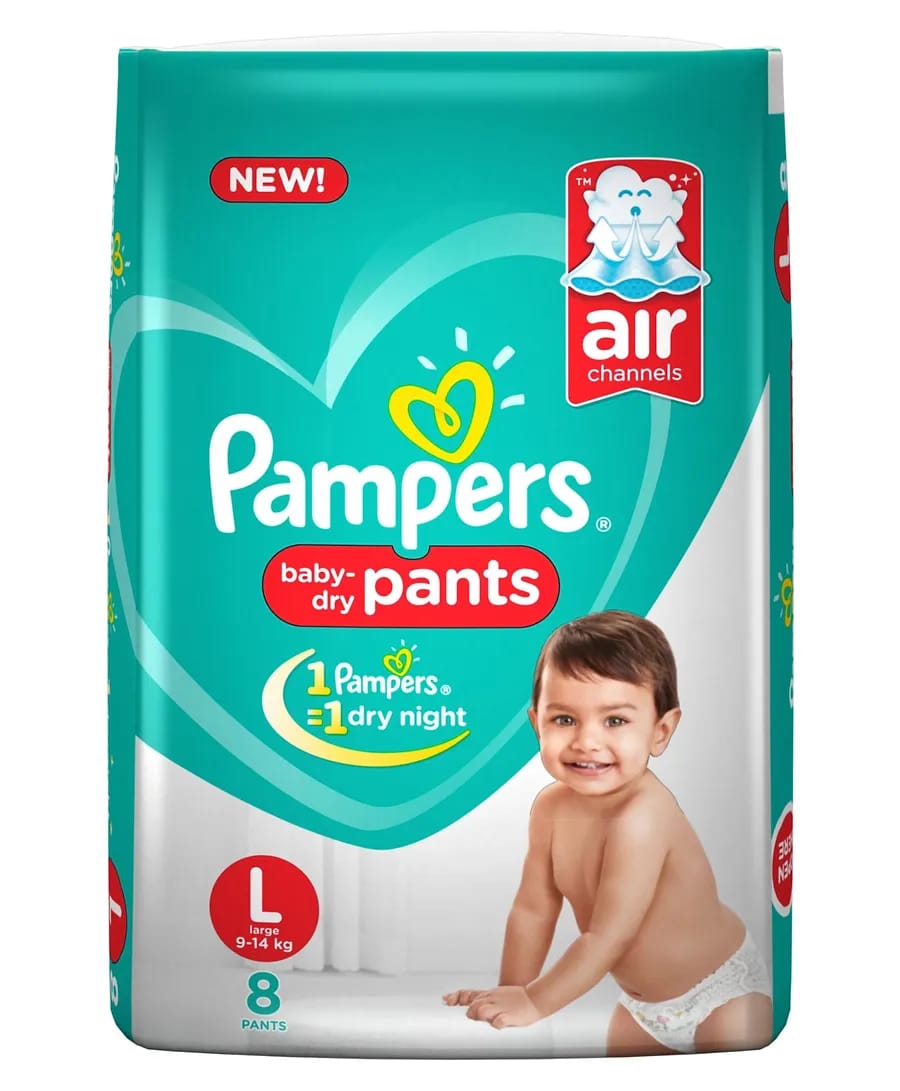 Pampers Pant Style Diapers Large Size - 8 Pcs