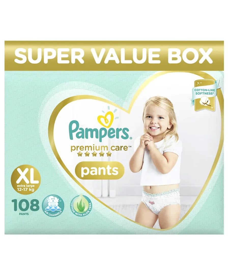 Pampers Premium Care Pant Style Diapers Super Value Pack XL Size - 108 Pcs