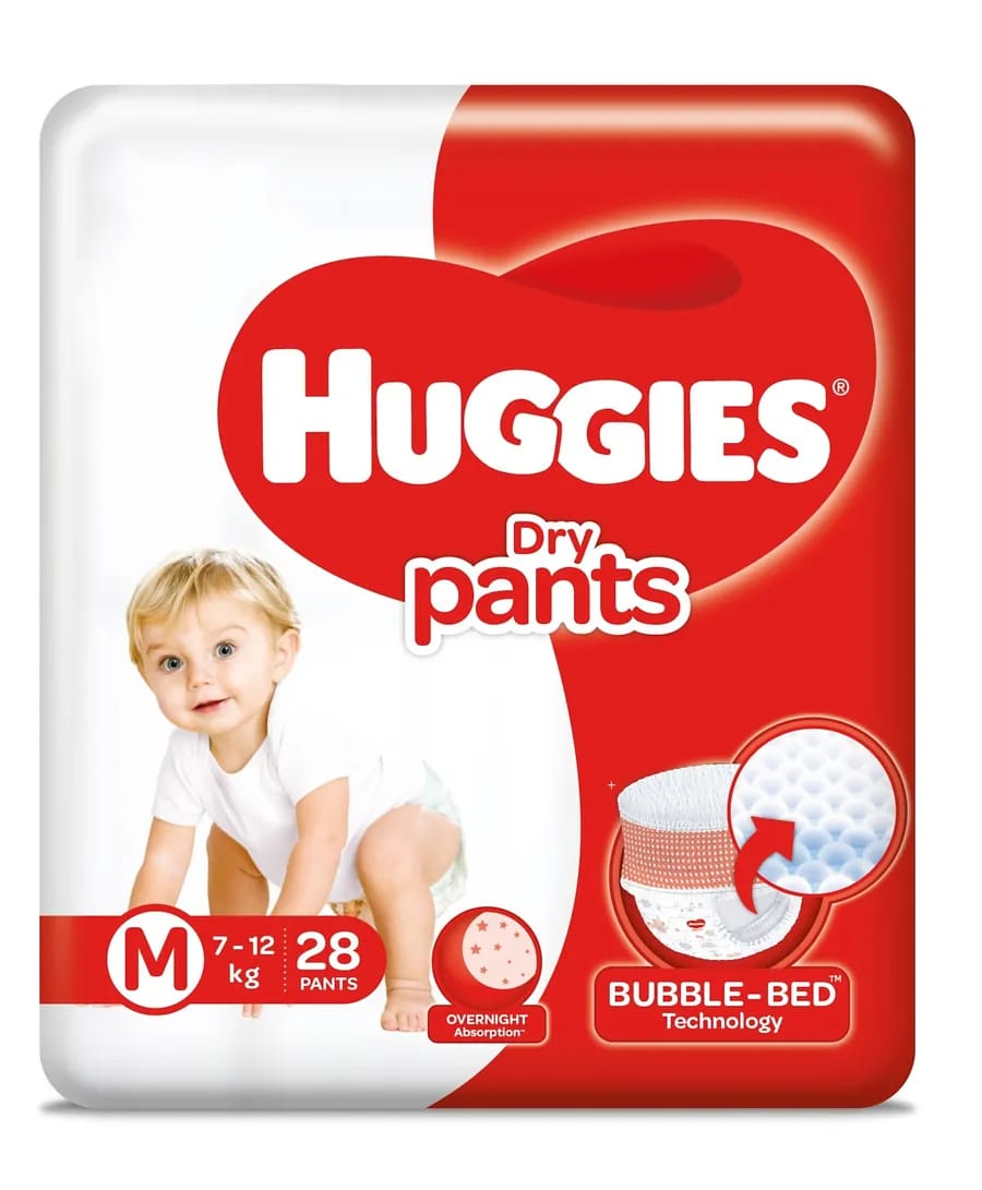 Huggies Dry Pants Medium Size Diapers - 28 Pcs 