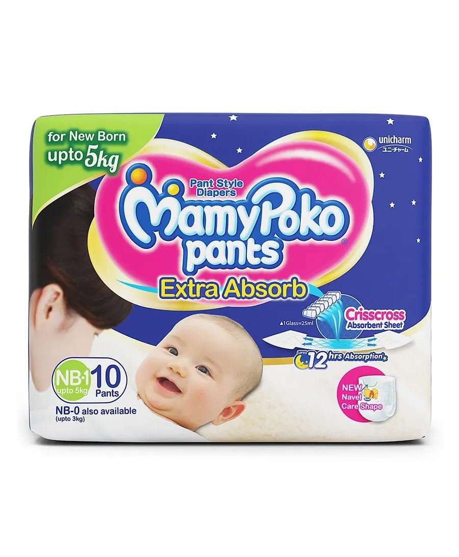 MamyPoko Extra Absorb Pant Style Diapers New Born - 10 Pcs