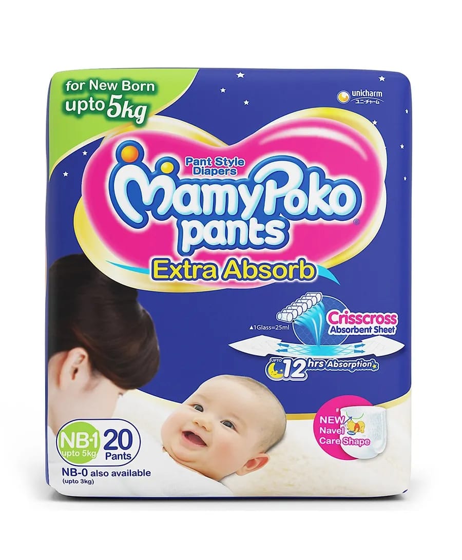 MamyPoko Extra Absorb Pant Style Diapers New Born - 20 Pcs