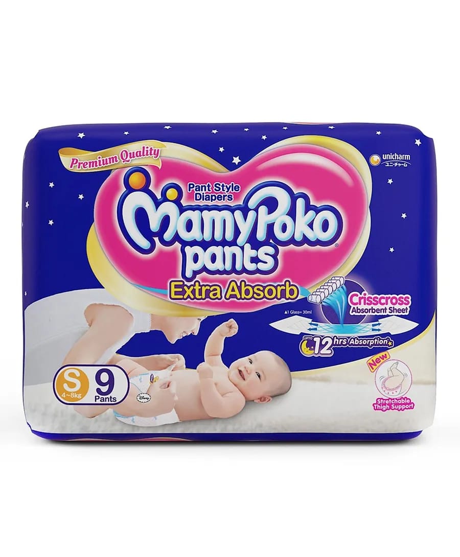 MamyPoko Extra Absorb Pant Style Diapers Small - 9 Pcs