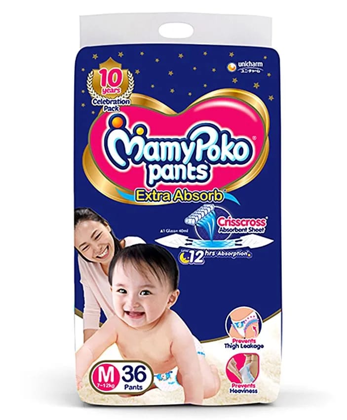 MamyPoko Extra Absorb Pant Style Diapers Medium - 36 Pcs