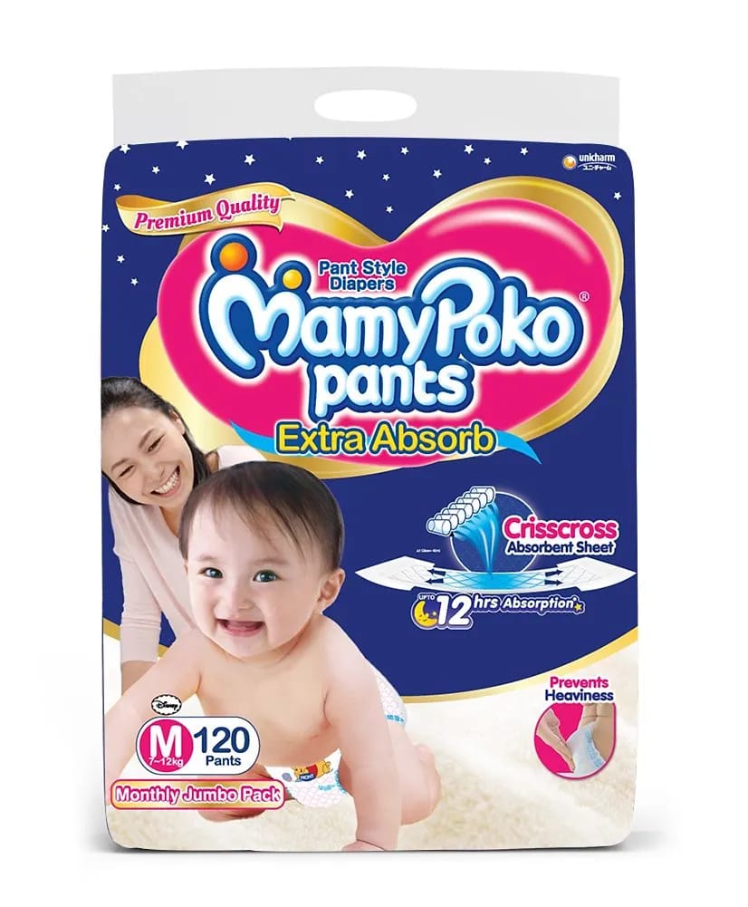 MamyPoko Extra Absorb Pant Style Diapers Medium - 120 Pcs