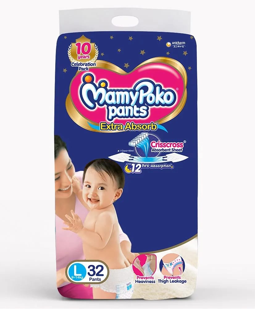 MamyPoko Extra Absorb Pant Style Diapers Large Size - 32 Pcs