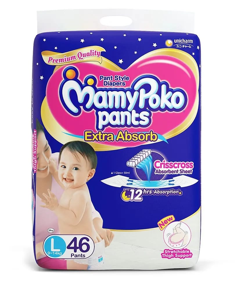 MamyPoko Extra Absorb Pant Style Diapers Large Size - 46 Pcs