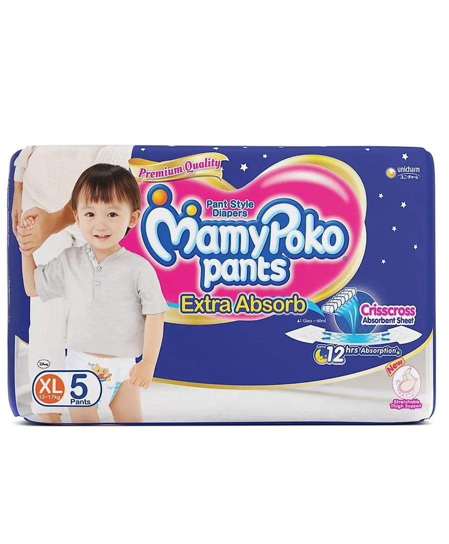 MamyPoko Extra Absorb Pant Style Diapers Extra Large Size - 5 Pcs