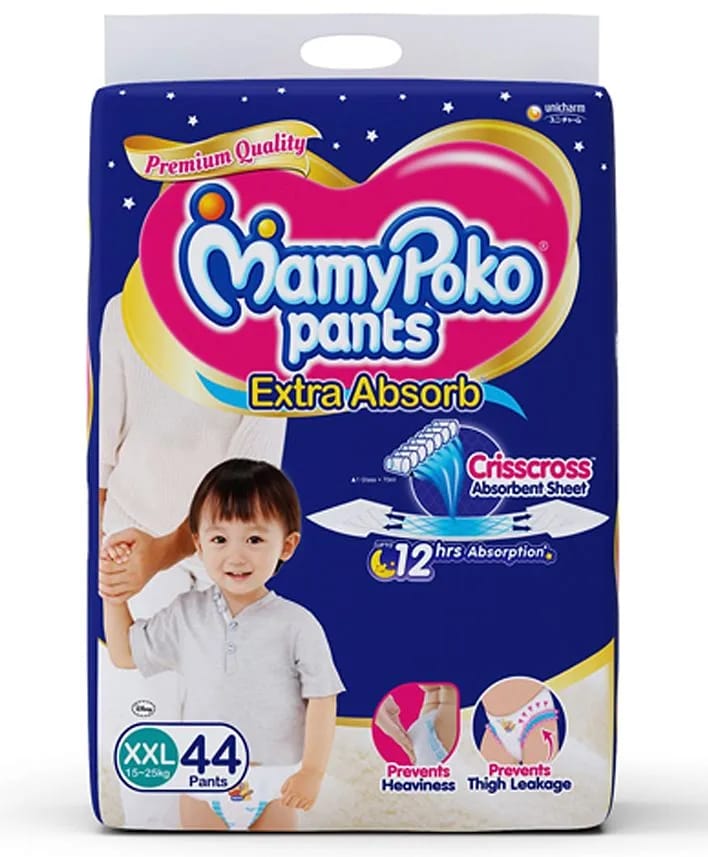 MamyPoko Extra Absorb Pant Style Diapers XX Large Size - 44 Pcs