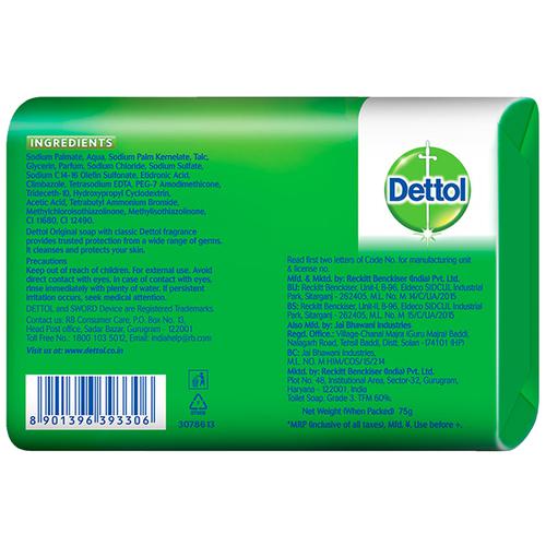 Dettol Bathing Bar Soap - Original, 4×125 g Multipack