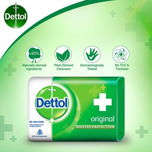 Dettol Bathing Bar Soap - Original, 4×125 g Multipack