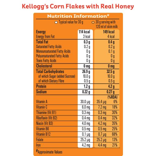 Kelloggs Honey Crunch Corn Flakes, 630 g