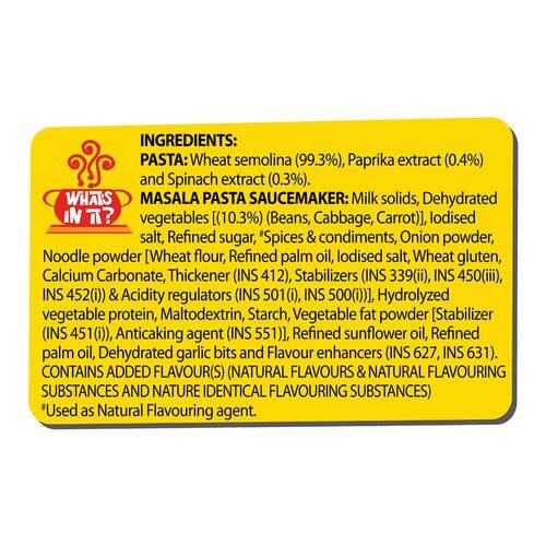 Sunfeast Yippee Tricolor Pasta - Masala, 70 g Pouch