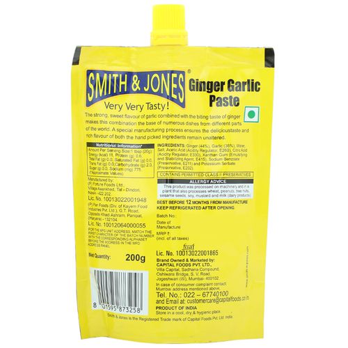 Smith & Jones Paste - Ginger Garlic, 200 g Pouch