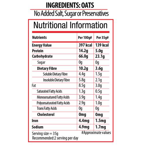 Bagrrys Oats - White, 500 g Pouch