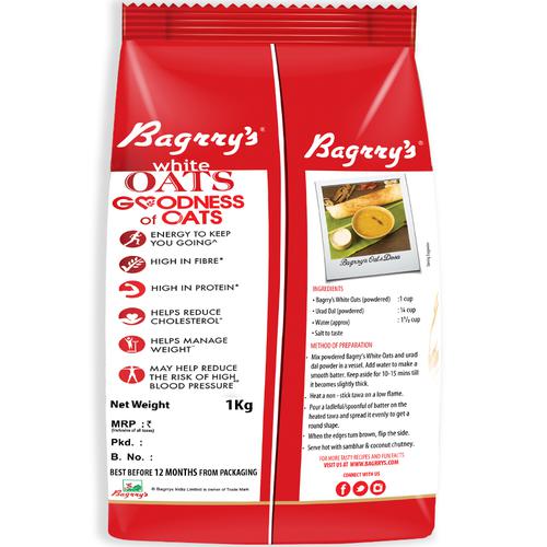 Bagrrys Oats - White, 1 kg Pouch