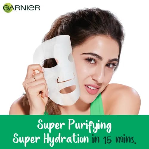 Garnier Skin Naturals Hydra Bomb Green Tea Face Serum Sheet Mask, 32 g