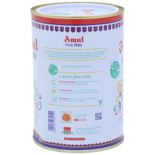 Amul Pure Ghee, 1L Tin