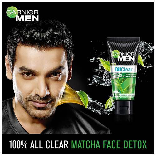 Garnier Men Oil Clear Matcha D-Tox Skin Purifying Gel Face Wash, 50 g