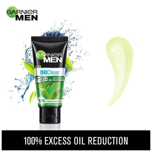 Garnier Men Oil Clear Matcha D-Tox Skin Purifying Gel Face Wash, 50 g