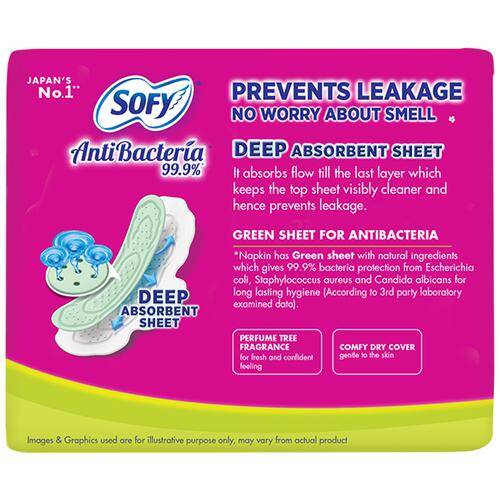 Sofy Bodyfit Antibacteria Pads - Extra Long, 15 pcs Pouch