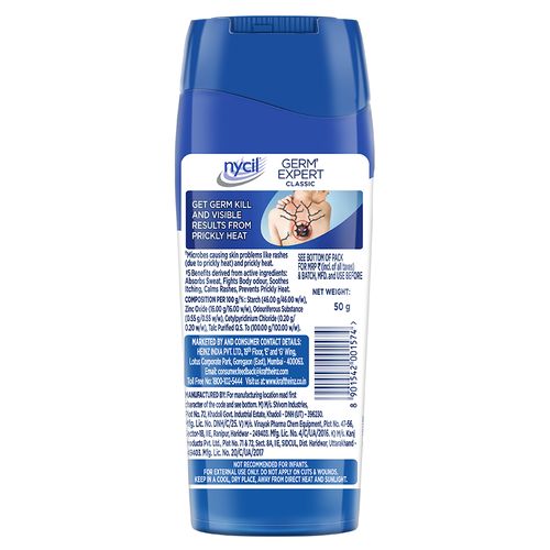 Nycil Prickly Heat Powder - Classic Caring & Protection, 50 g