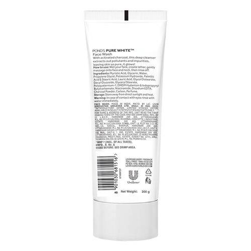 Ponds Pure White Anti Pollution Face Wash With Activated Charcoal, 100 g