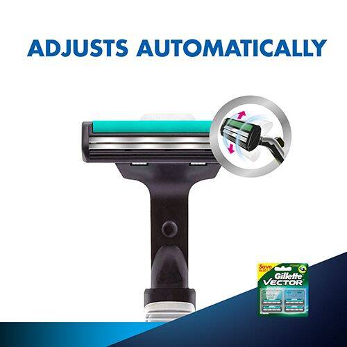 Gillette Vector Plus - Manual Shaving Razor Blades Cartridge, 4 pcs