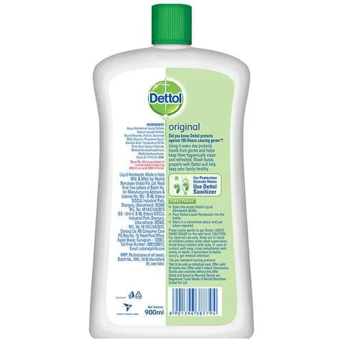 Dettol Hand Wash Liquid Refill - Original, 900 ml Refill Jar 