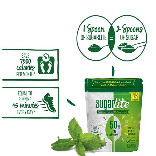 Sugarlite 50% Less Calories Sugar, 500 g Pouch
